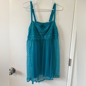 Torrid Blue Dot Sheer Babydoll 3X
